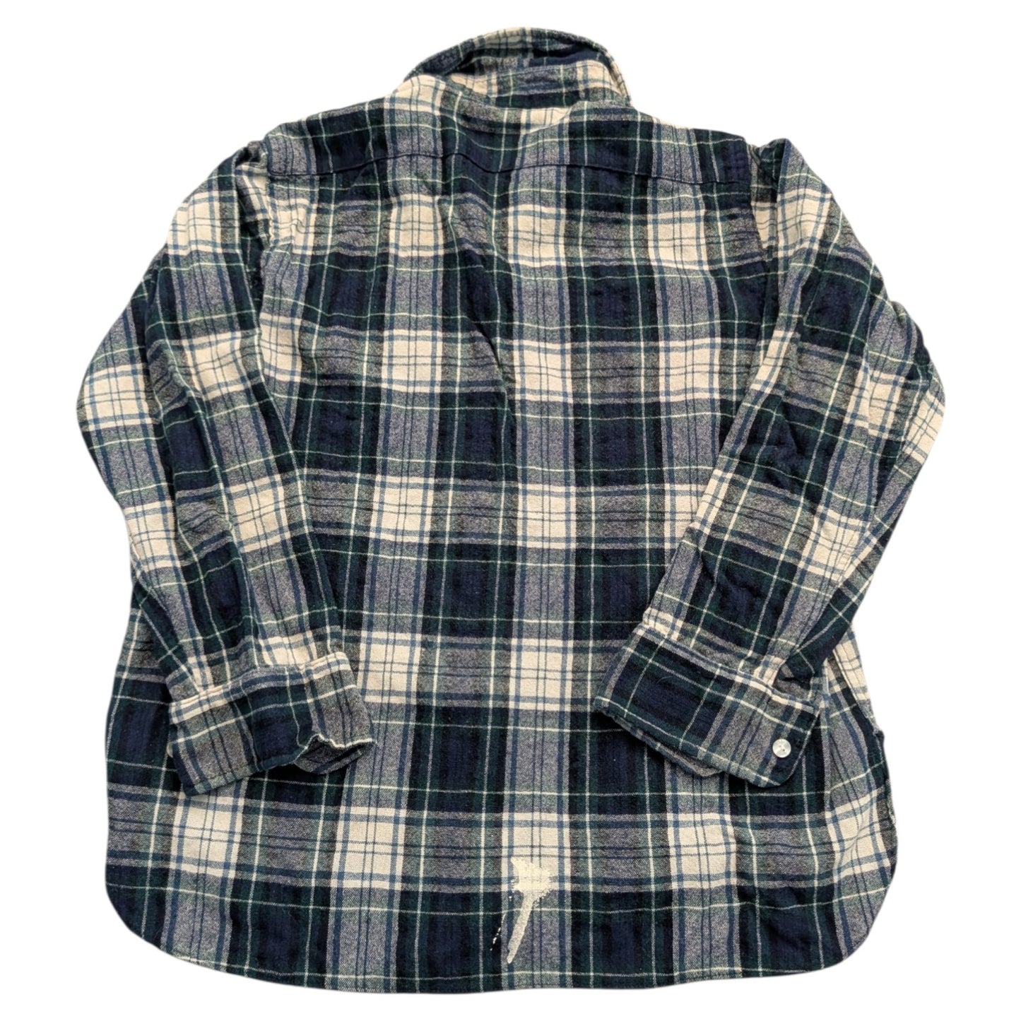 70s/80s Woolrich Blue Green White Plaid Button Down Flannel Shirt