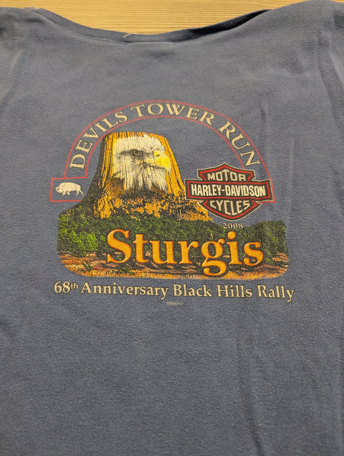 2008 Women's Sturgis Harley-Davidson Devils Tower Run T-shirt