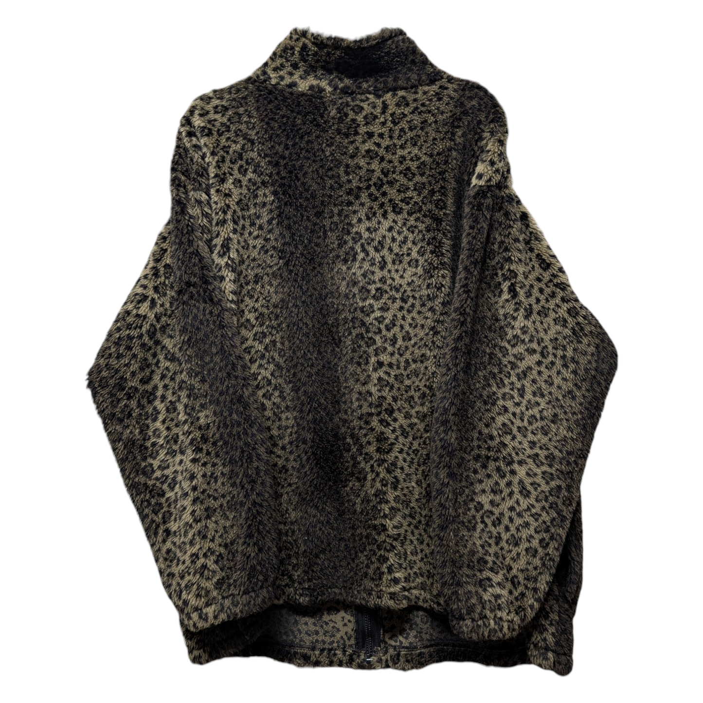 90s Adrian Jordan Leopard Print Fleece Zip Up Jacket