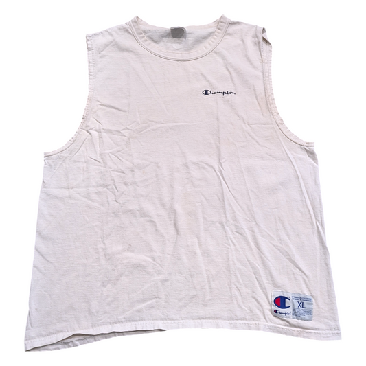 90's Champion Script Logo White Tank Top