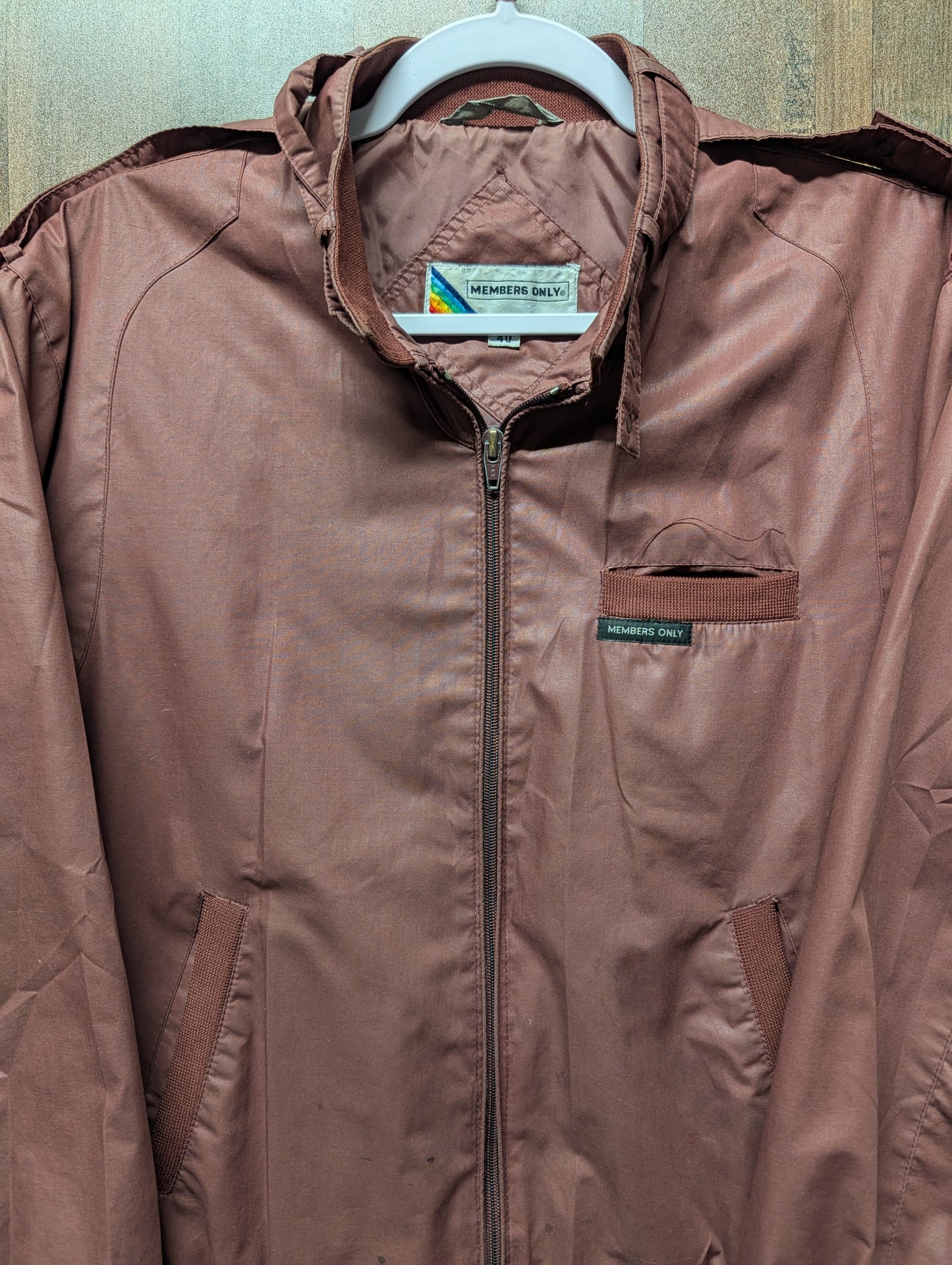 80s Members Only Maroon Full zip Jacket