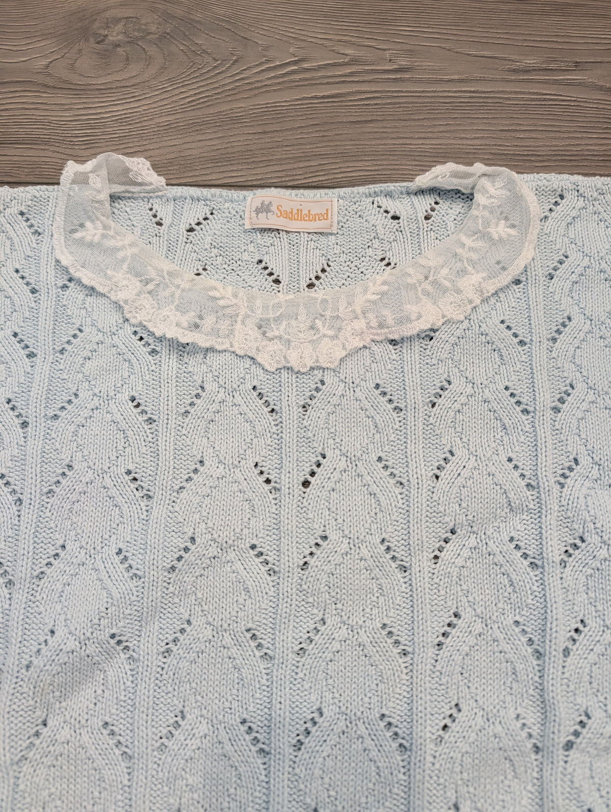 90s Lace Collar Knit Sweater Top