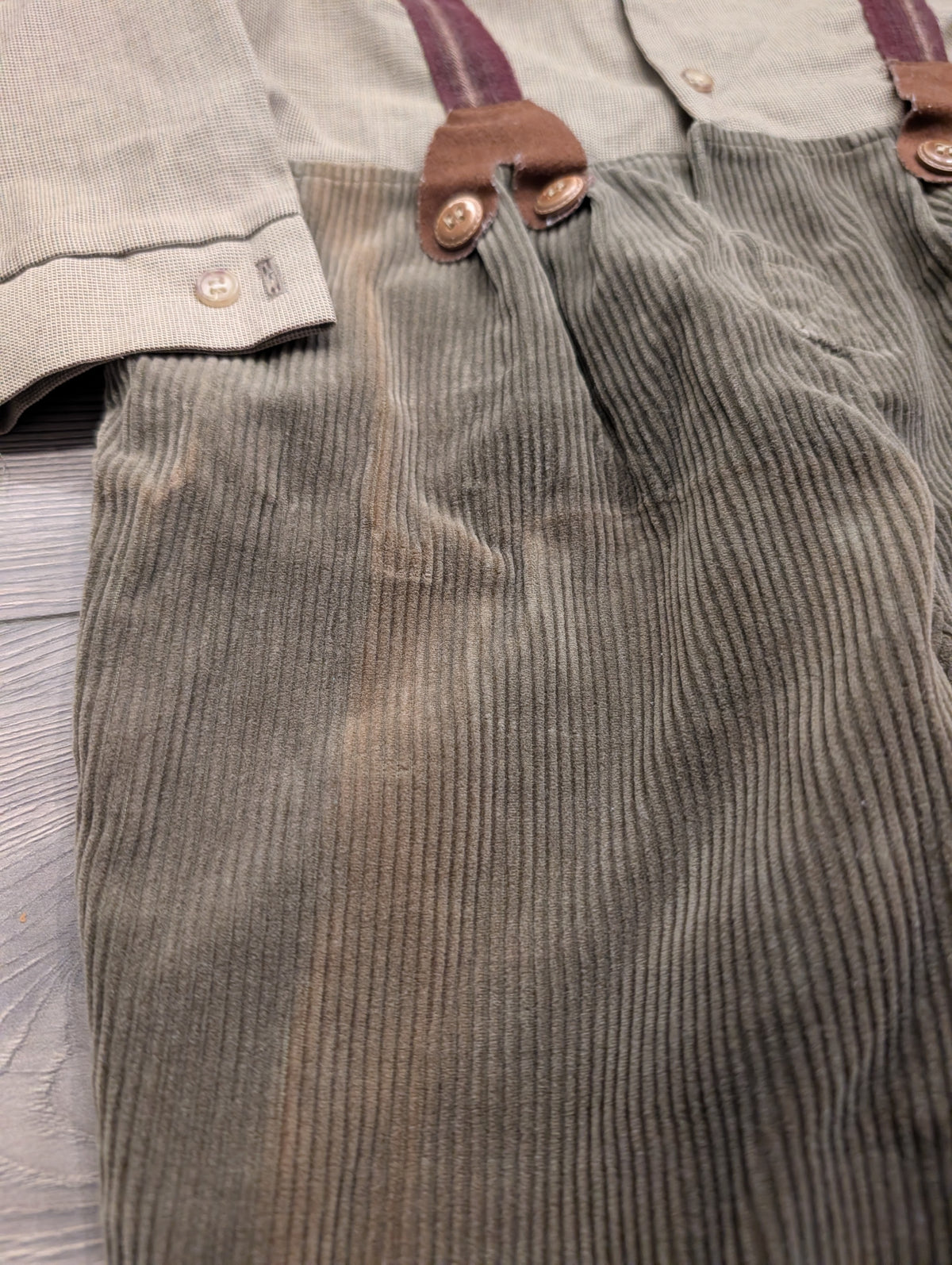 70s Youth One Piece Overalls with Dress Shirt and Trouser