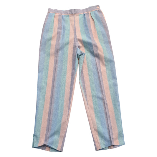 80s Women's Pastel Striped Pants