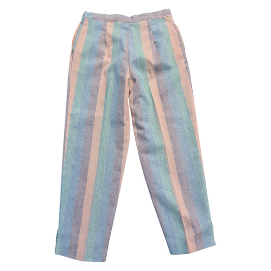 80s Women's Pastel Striped Pants