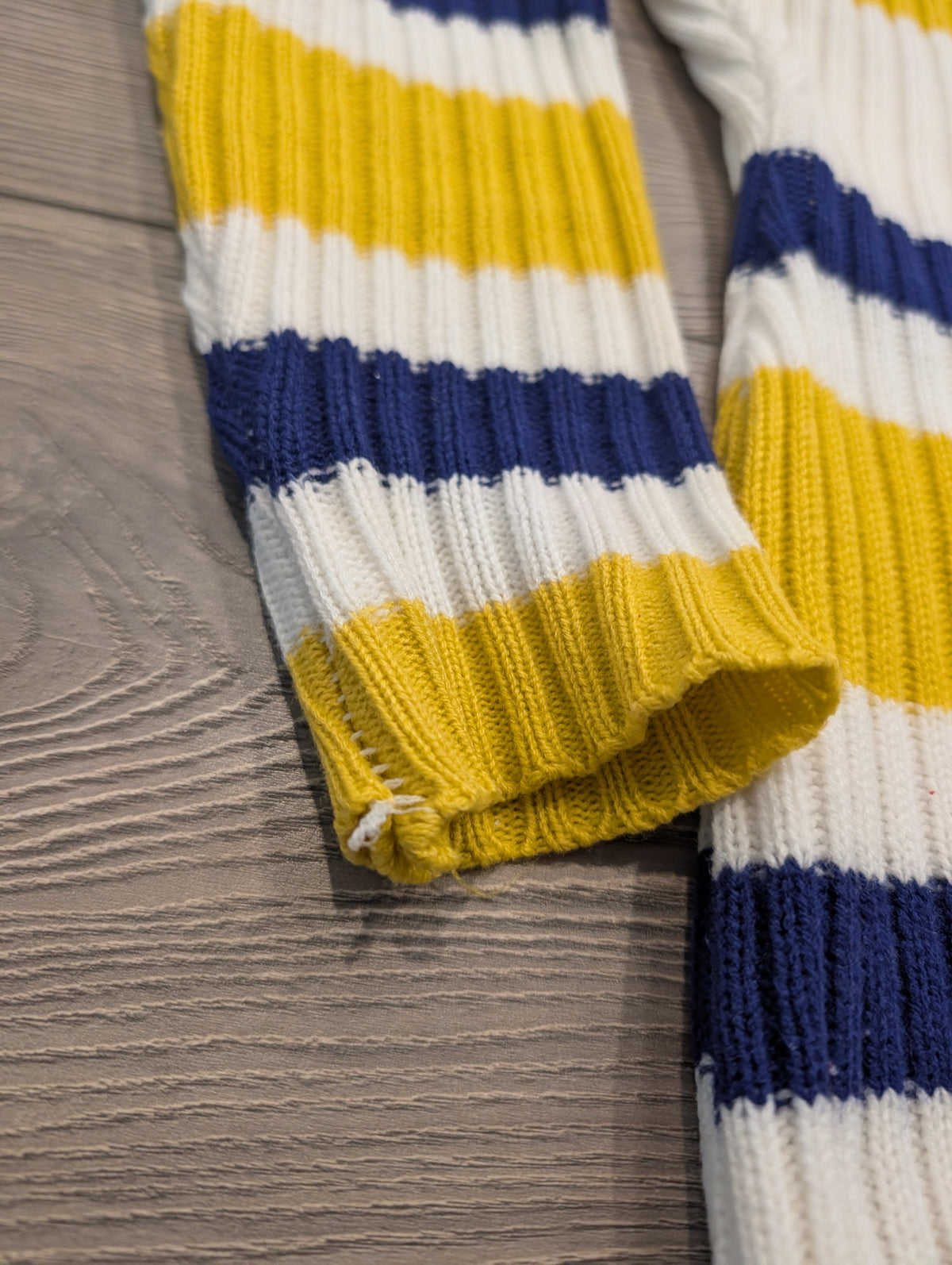 70s Striped Quarter-Zip Acrylic Knit Sweater