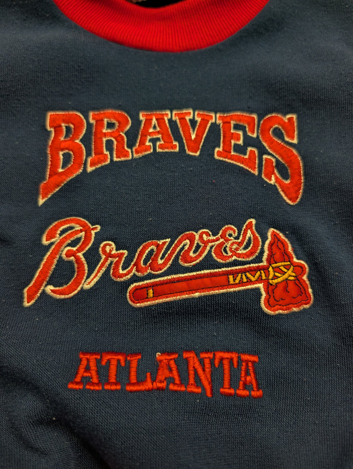 90s Youth MLB Atlanta Braves crewneck Sweatshirt