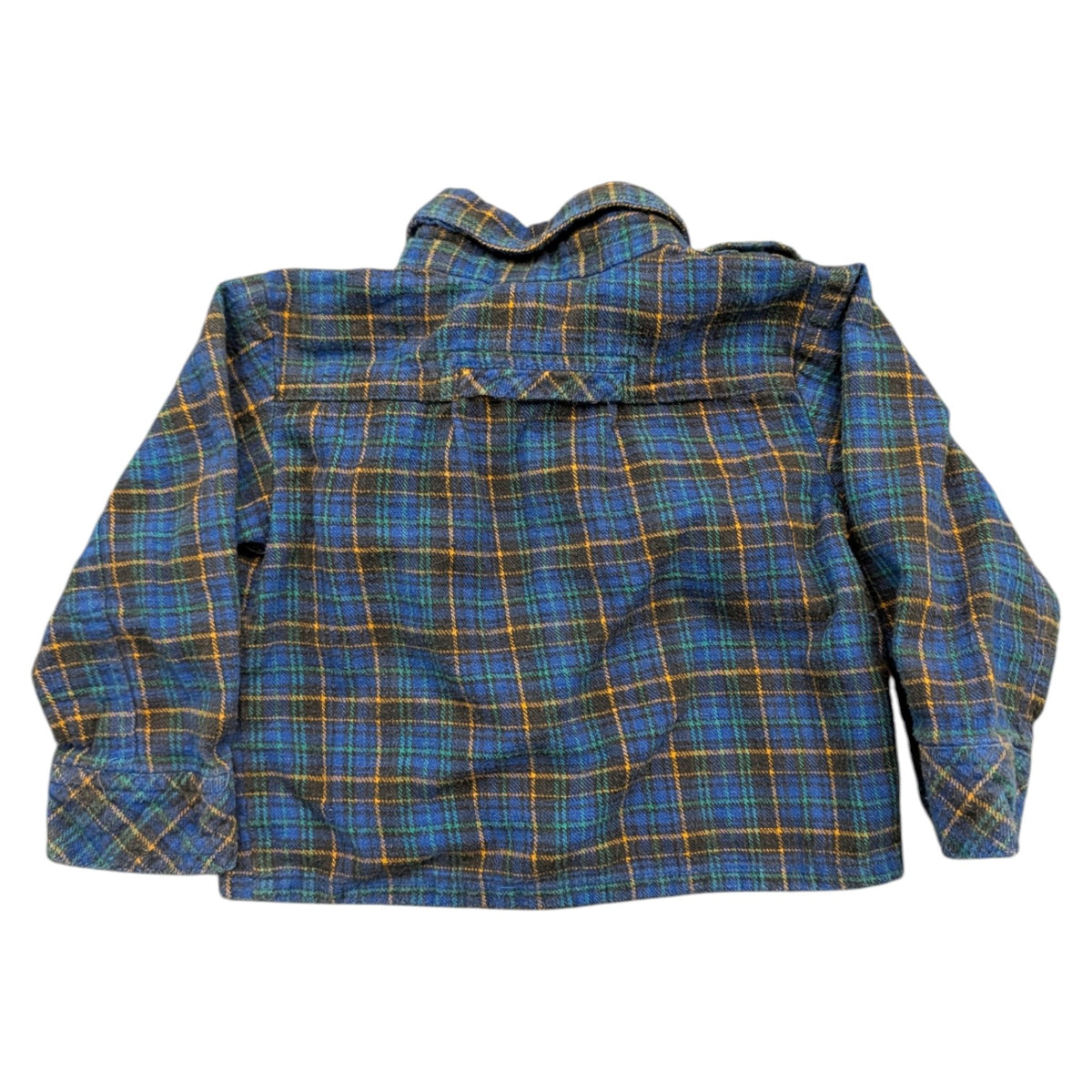 90s Youth Plaid Flannel Button-up Shirt