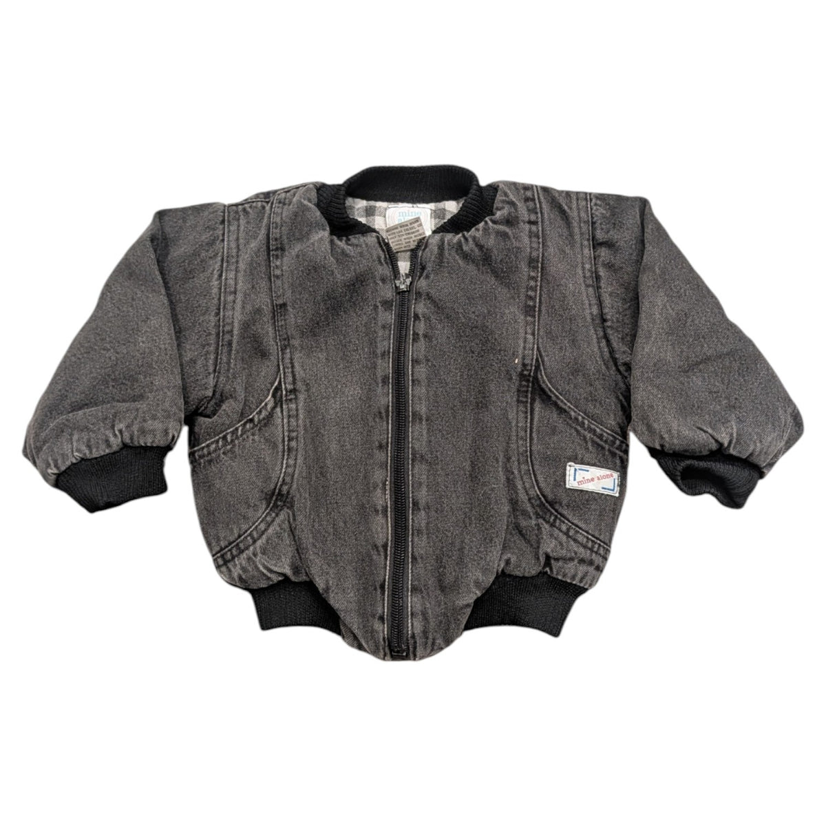 1988 Youth Stone Washed Black Denim Bomber Jacket