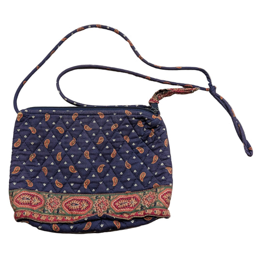 1987 Retired Vera Bradley Indiana Regency Blue Mini Bag with Shoulder Strap