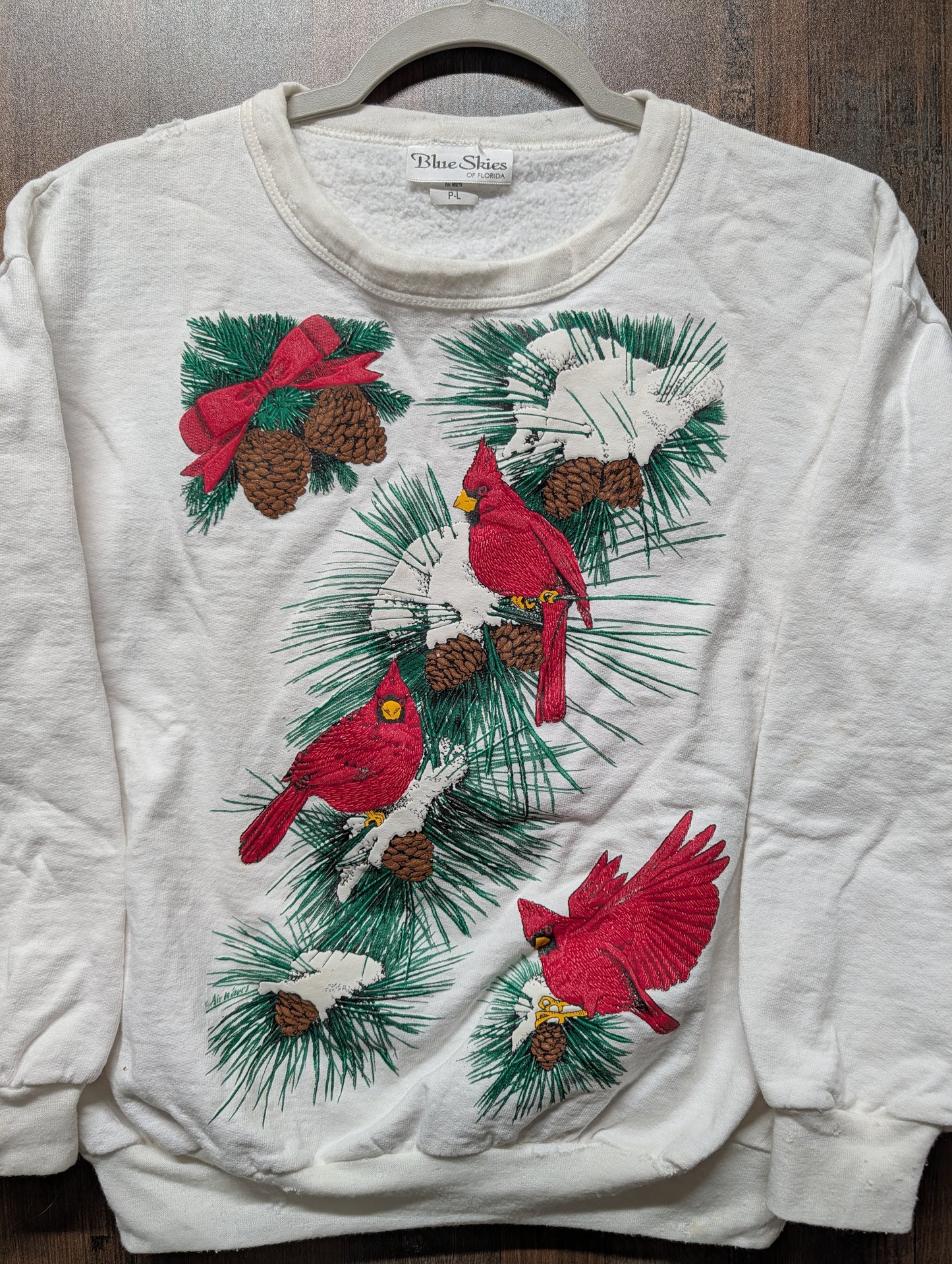 80s / 90s Winter Cardinal Granny Crewneck Sweatshirt