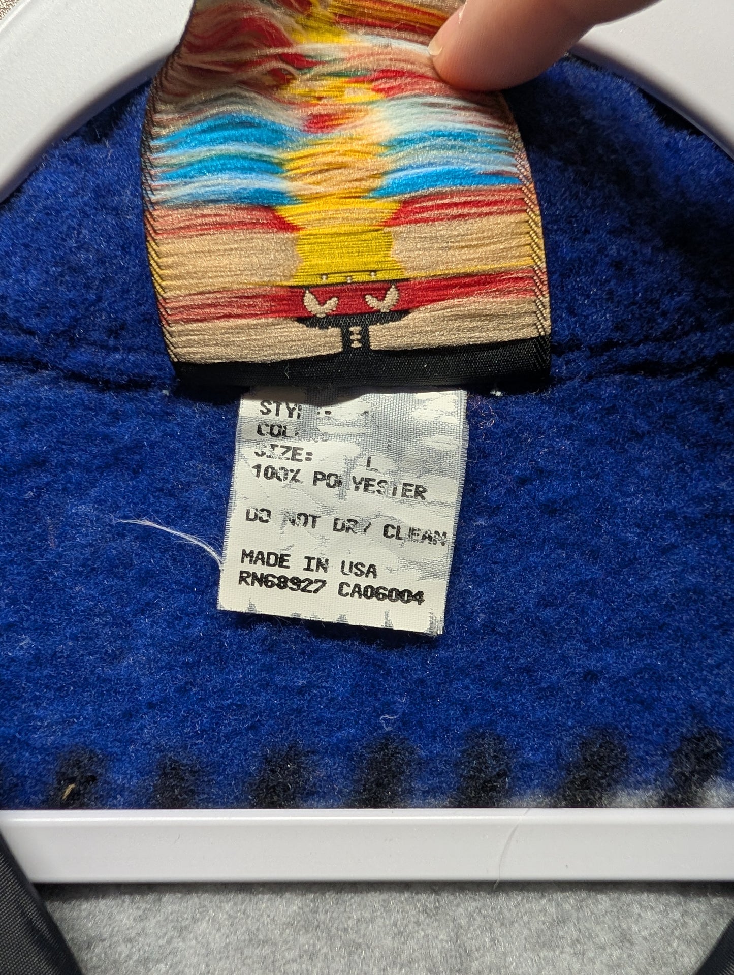 90s Sunbuster Abstract Pattern Fleece Zip Up Vest