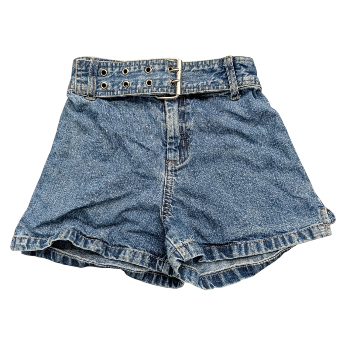 90s/Y2K Youth Girls Wide Belt Jean Shorts