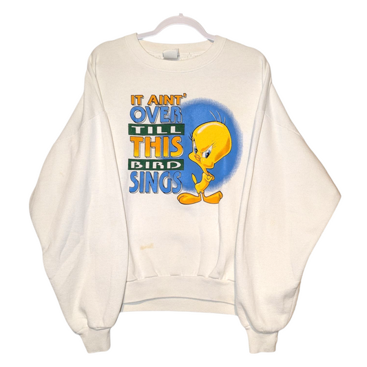 1996 Tweety Bird It Aint Over Crewneck Sweatshirt