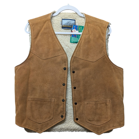 70s / 80s Fieldmaster Suede Leather Sherpa Lined Western Vest