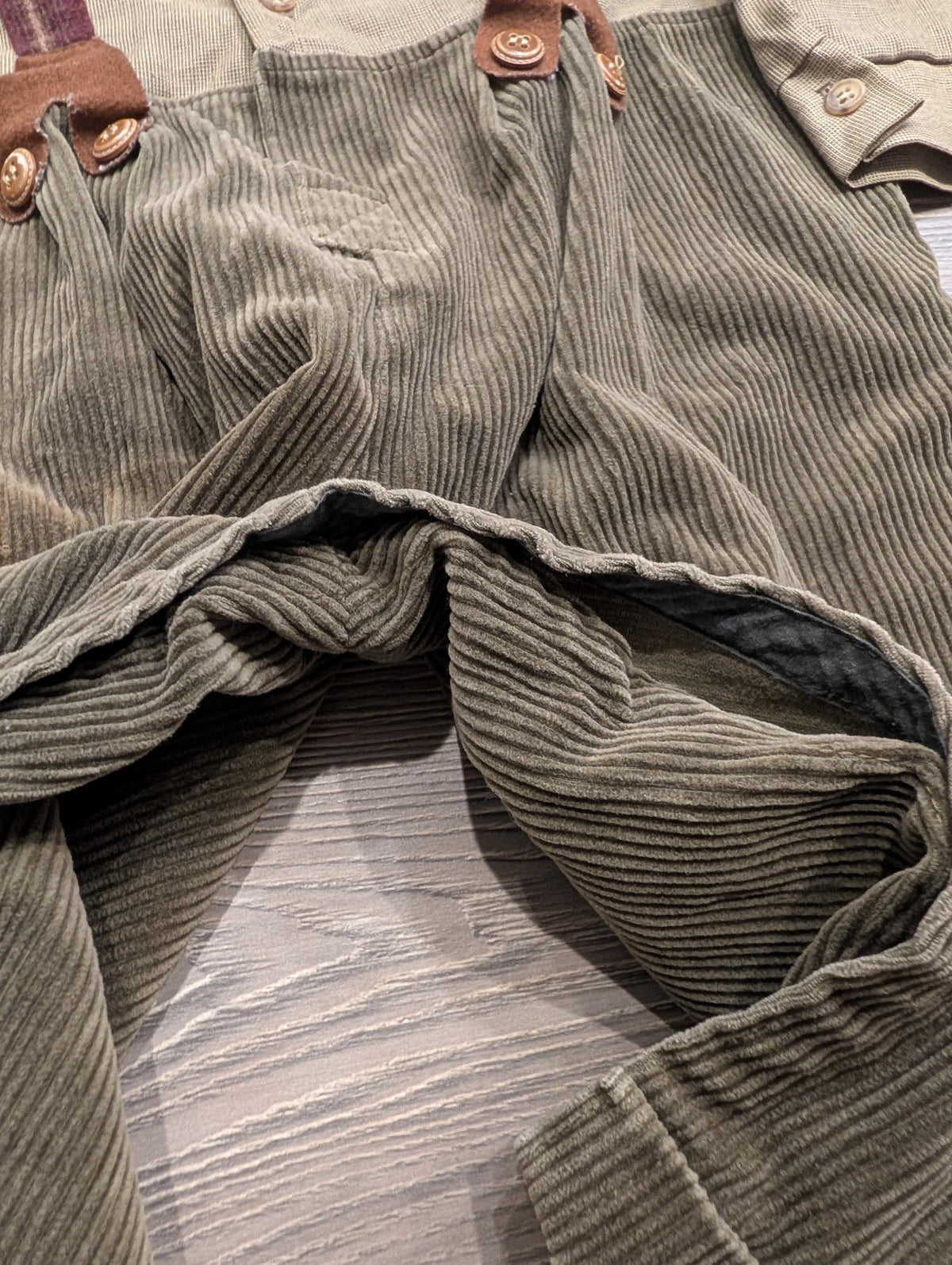 70s Youth One Piece Overalls with Dress Shirt and Trouser