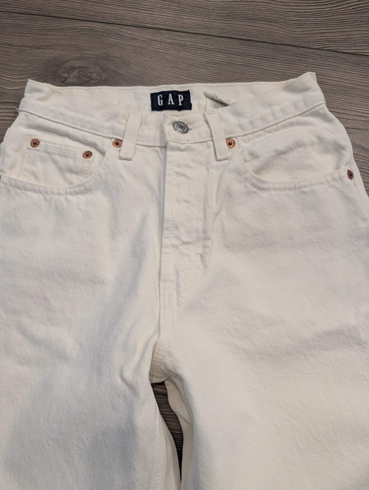 90s Women's GAP Classic Fit White Jeans