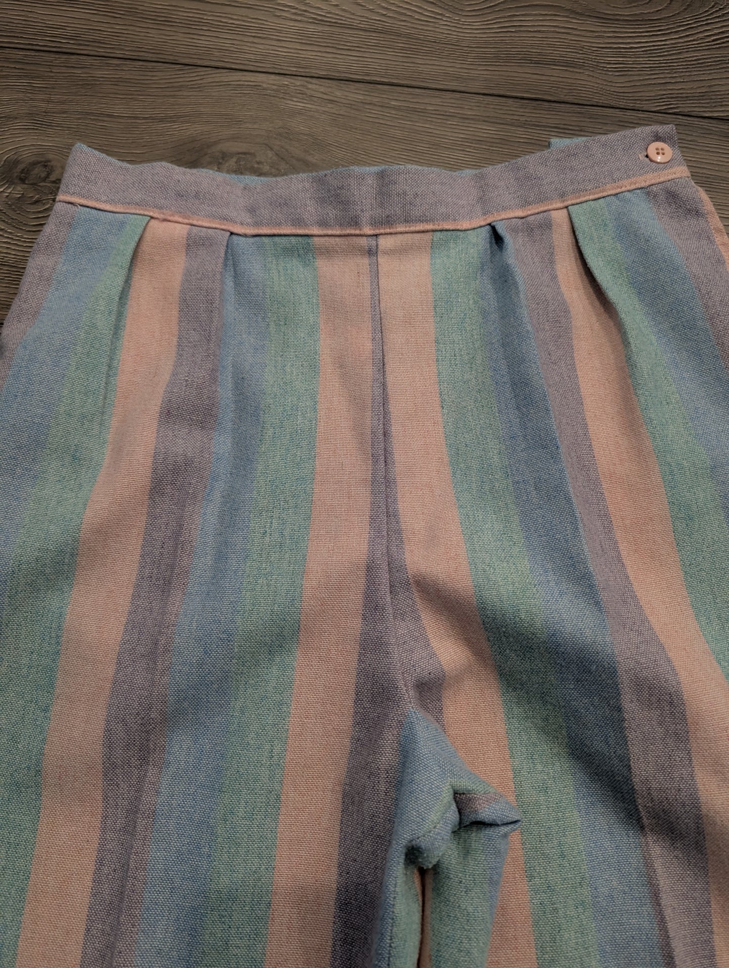 80s Women's Pastel Striped Pants