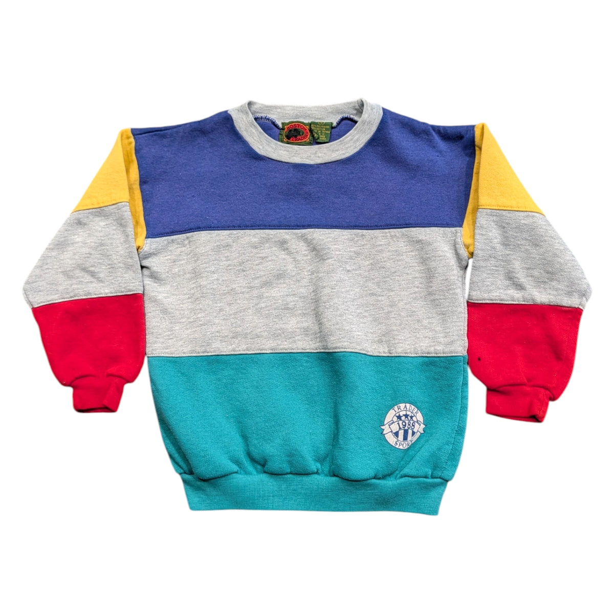 80s/90s Youth Colorblock Crewneck Sweatshirt