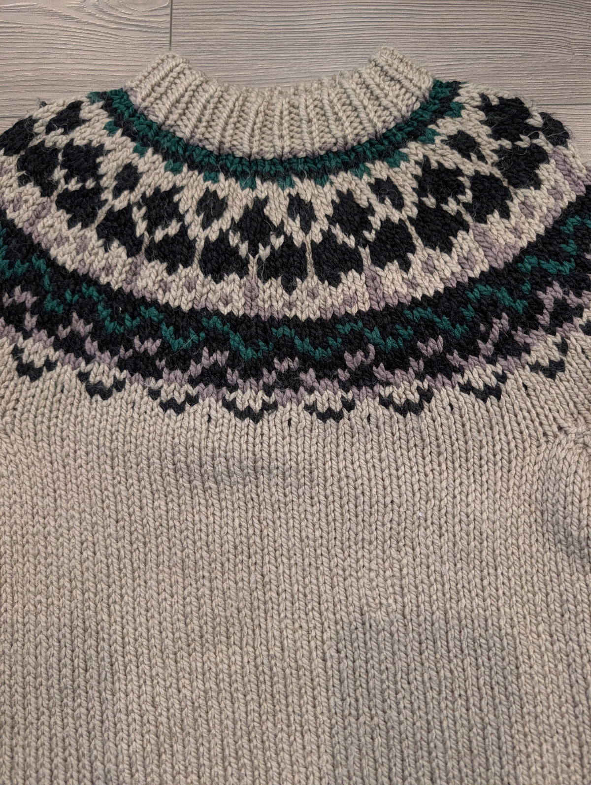 90s Youth Chunky Knit Patterned Pullover Sweater