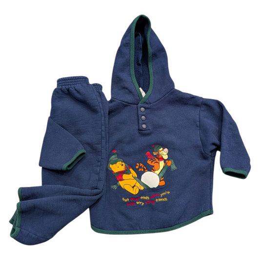 90s Youth Pooh and Tigger Fleece Sweatsuit