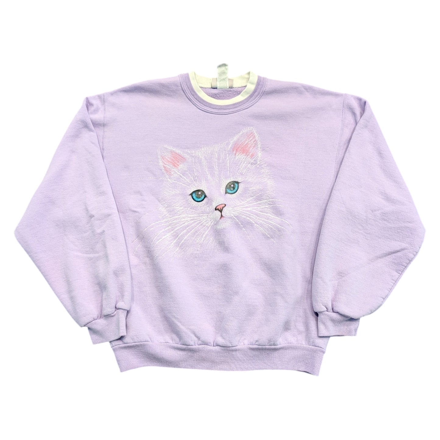 80s/90s Purple Cat Face Sweatshirt