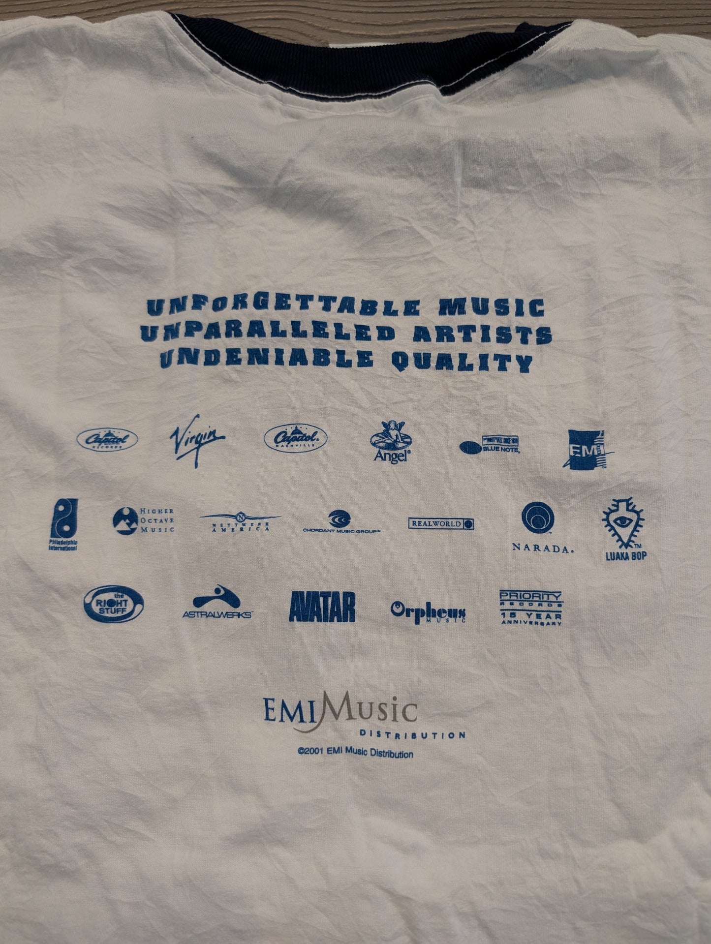 2001 EMI Music Distribution promo T shirt