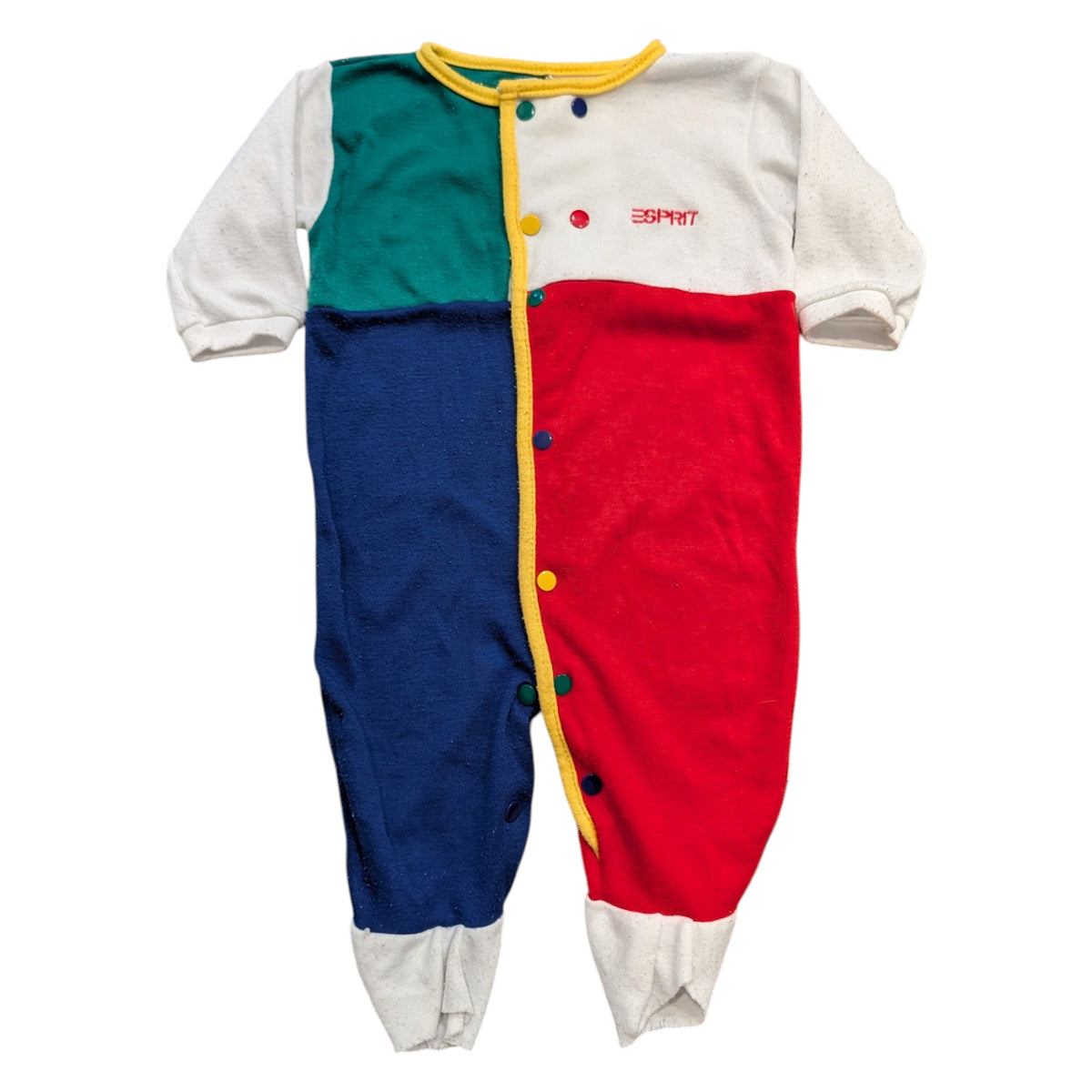 80s Youth Block Colored Esprit Long Sleeve One Piece