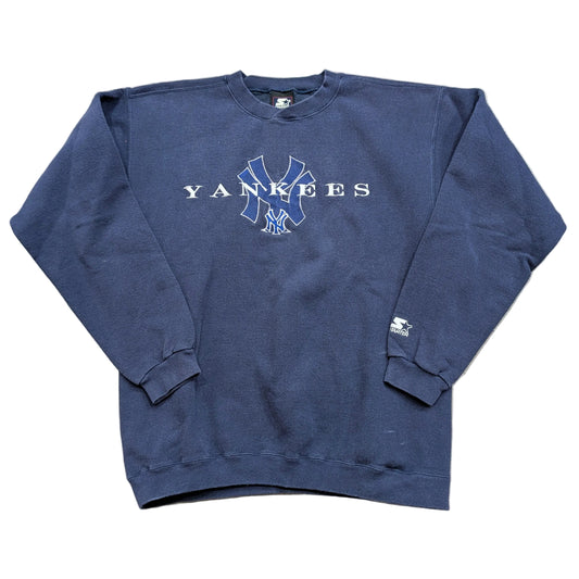 90's Starter Embroidered MLB New York Yankees Logo Crewneck Sweatshirt