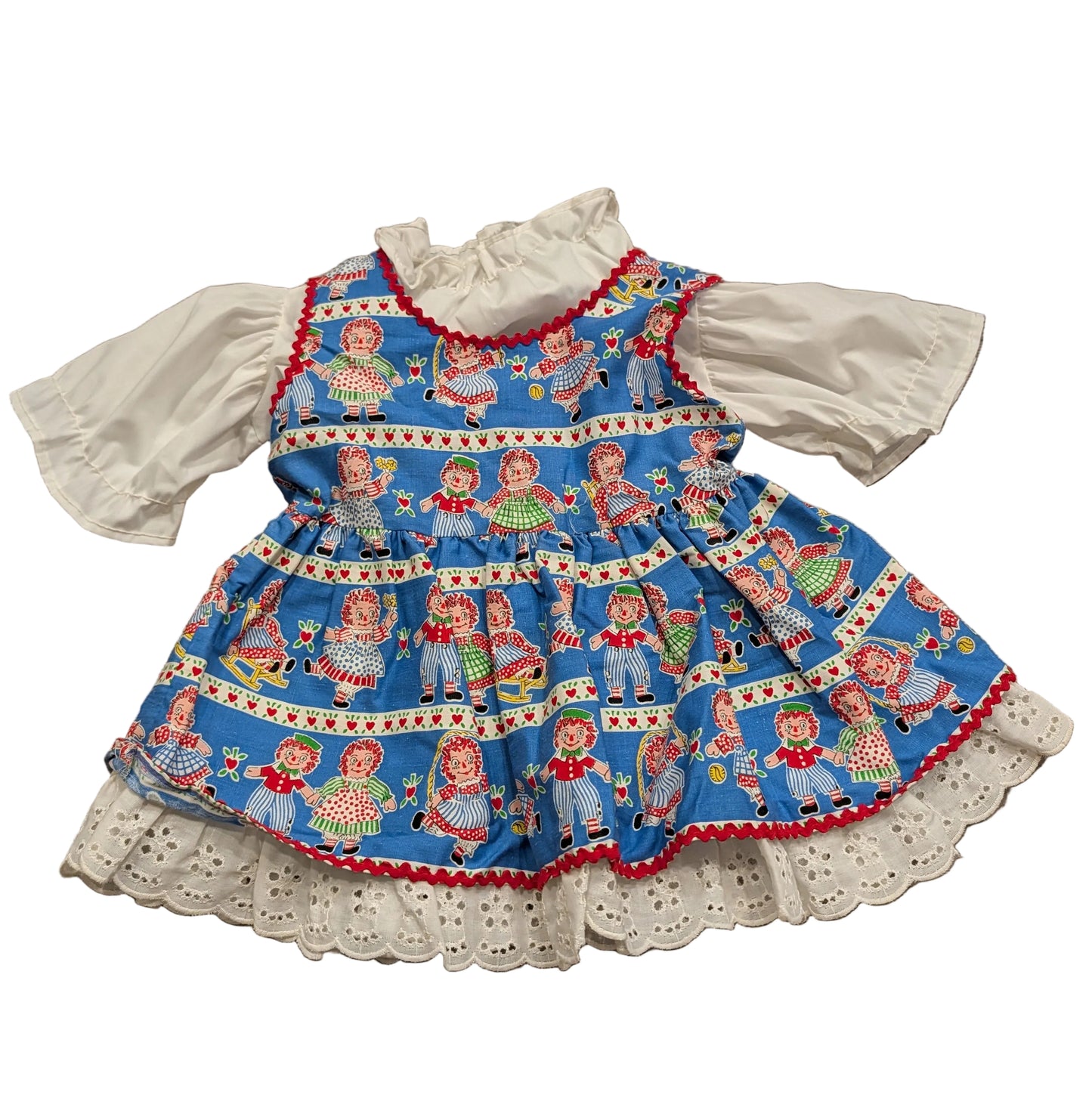 1971 Youth AOP Raggedy Ann & Andy Exclusive Baby Doll Girls Dress
