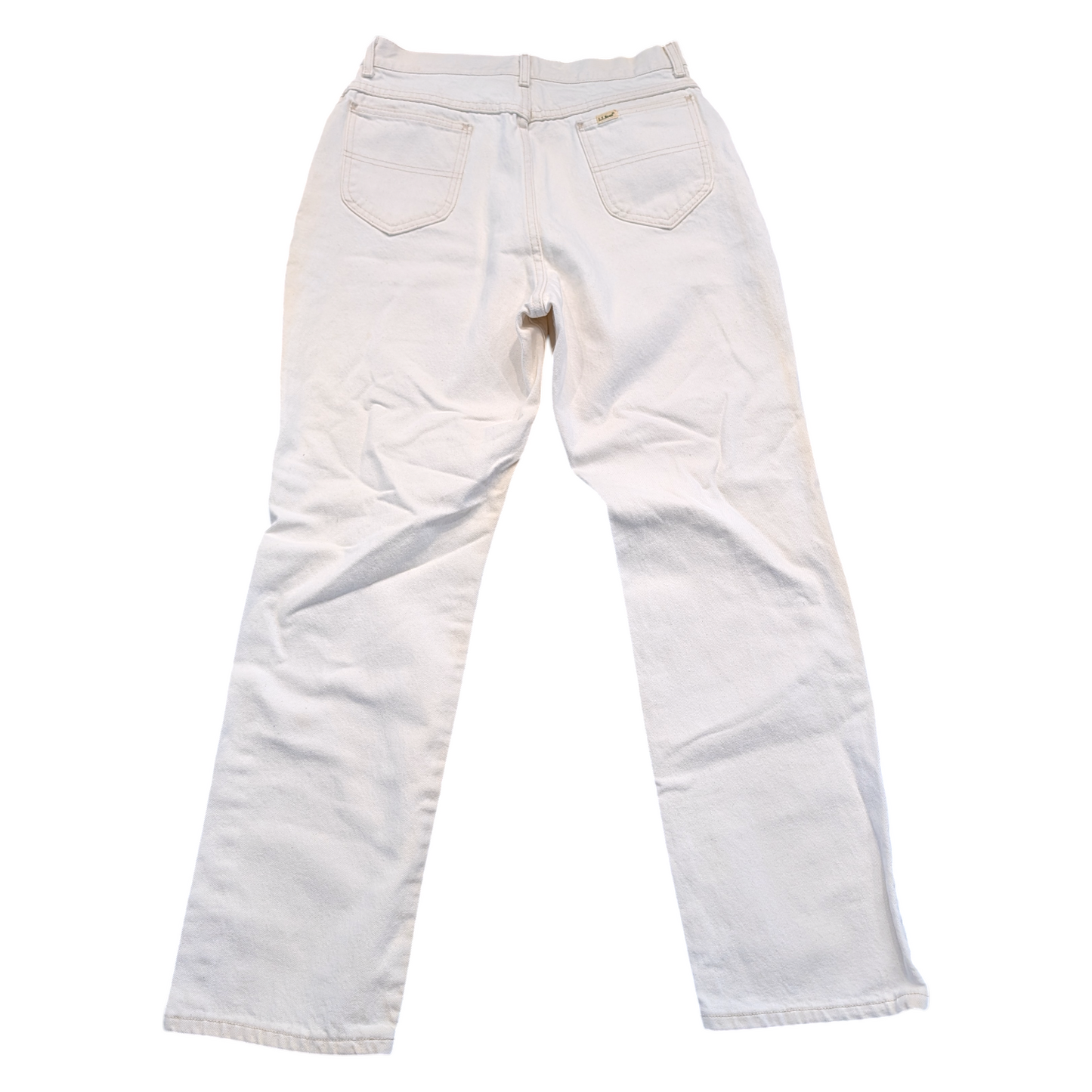 80s Womens LL Bean White Denim Jeans