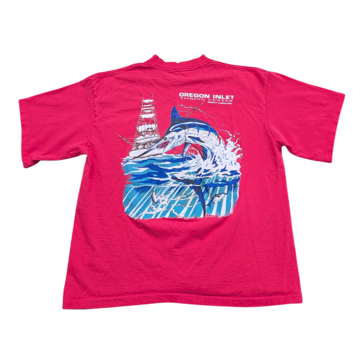1995 Oregon Inlet Fishing Center North Carolina Pocket T shirt