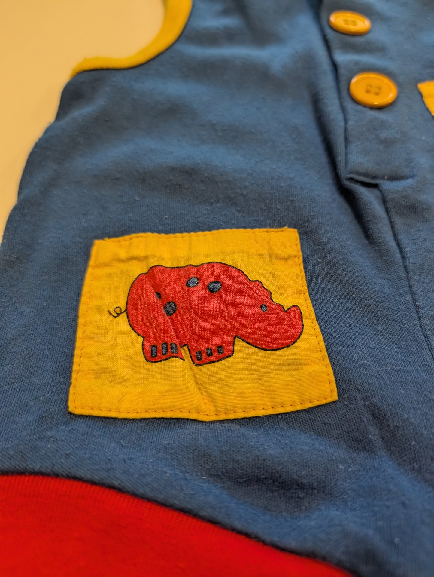 80s Youth Primary Colored Animal Knit One Piece Jumper
