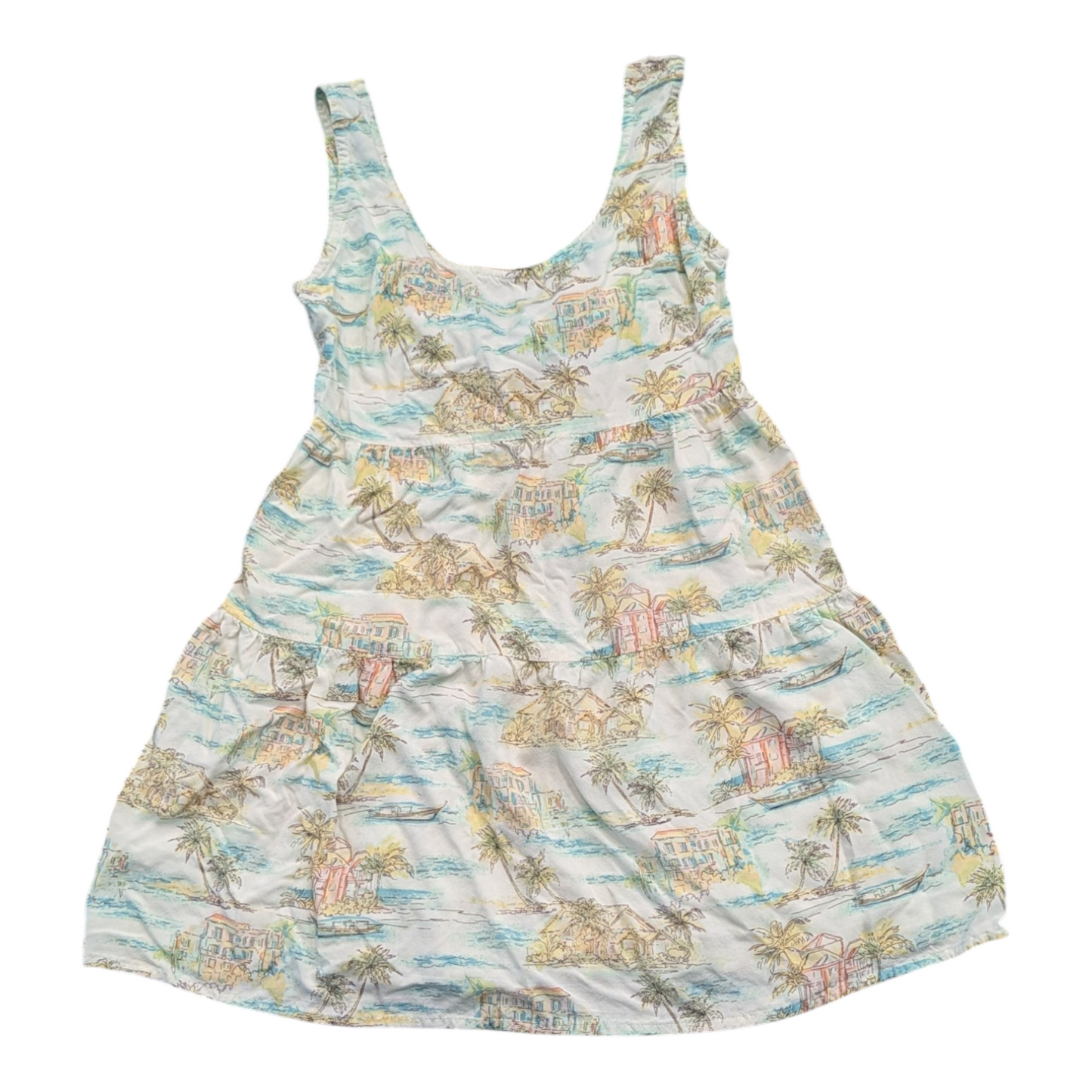 Women's 90's Rainforest Cafe AOP Boho Style Beach Dress