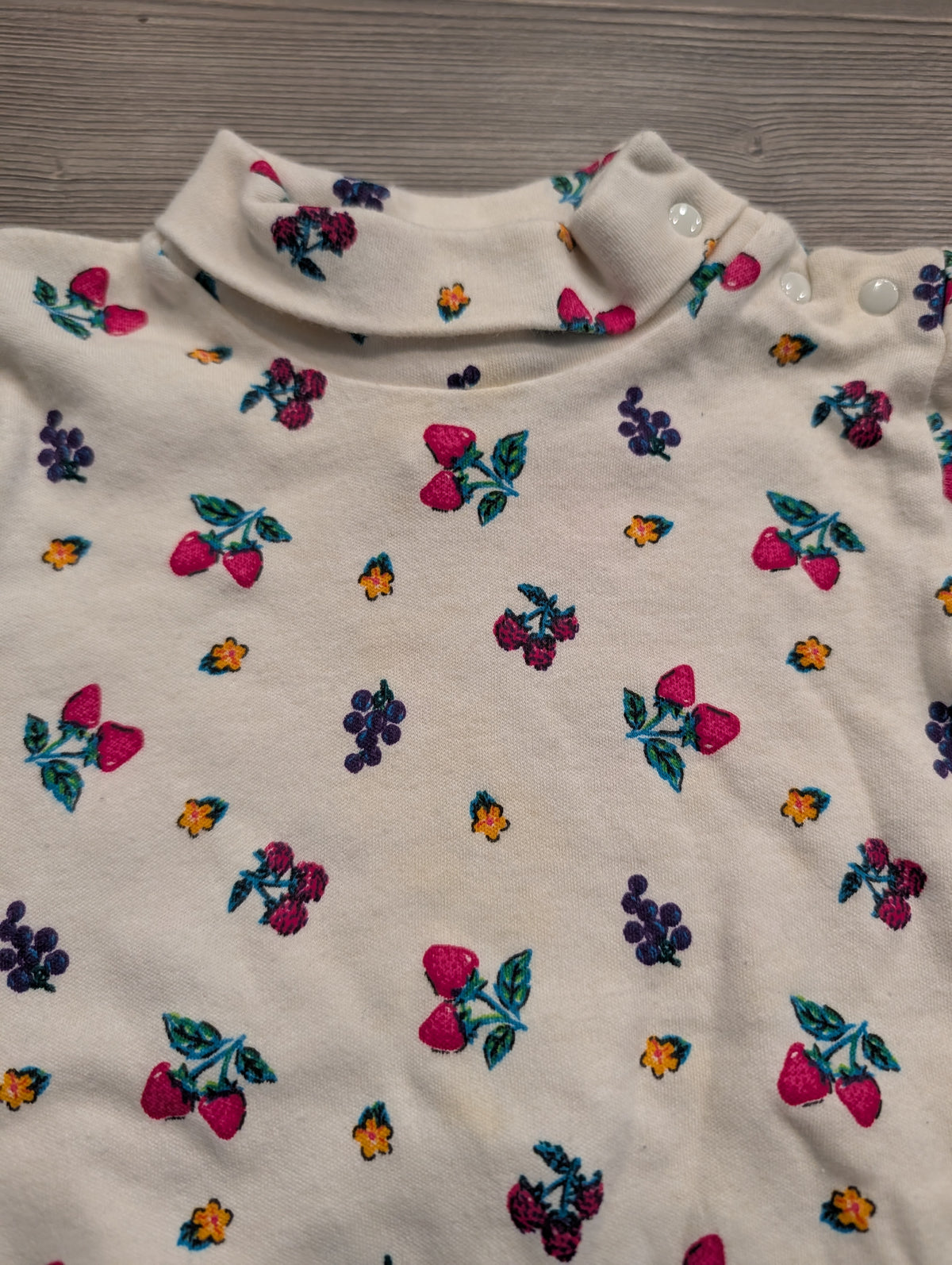 90s Youth Baby B'Gosh Turtle Neck with AOP Fruit One-piece