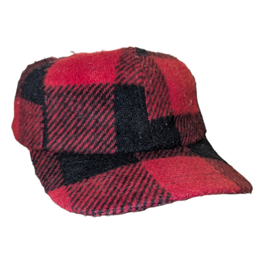 80s Wool Plaid Flannel Hunting Hat