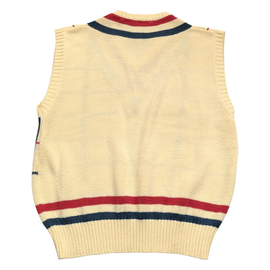 80's Yellow V Neck Sweater Vest