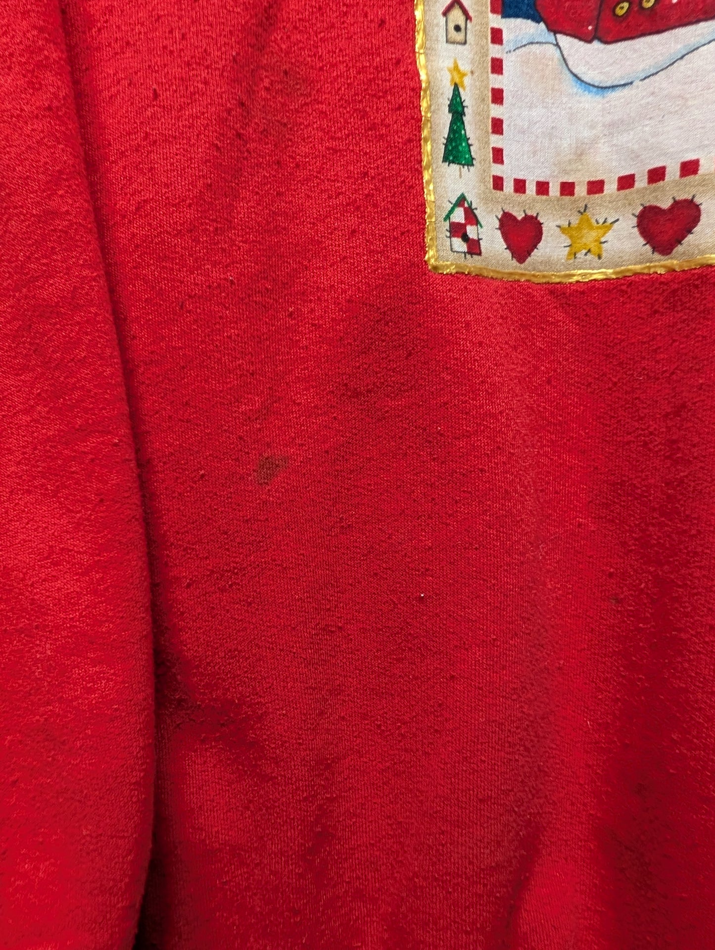 90s Christmas Snowman patch crewneck sweatshirt