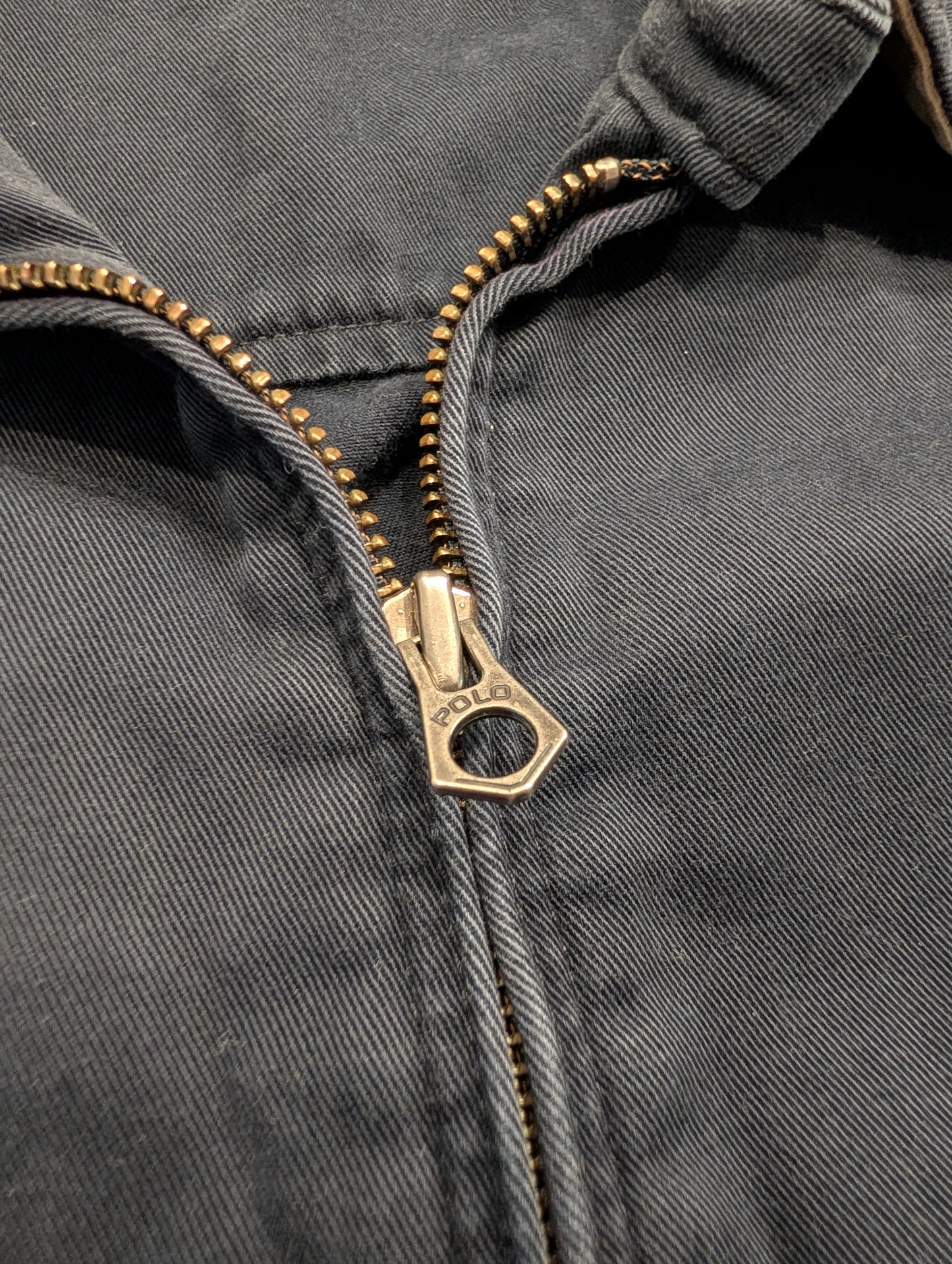 90s Polo Ralph Lauren Men's Navy Harrington Mid Length Jacket