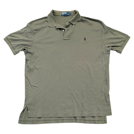 90s Ralph Lauren Olive Green Soft Knit Polo Shirt