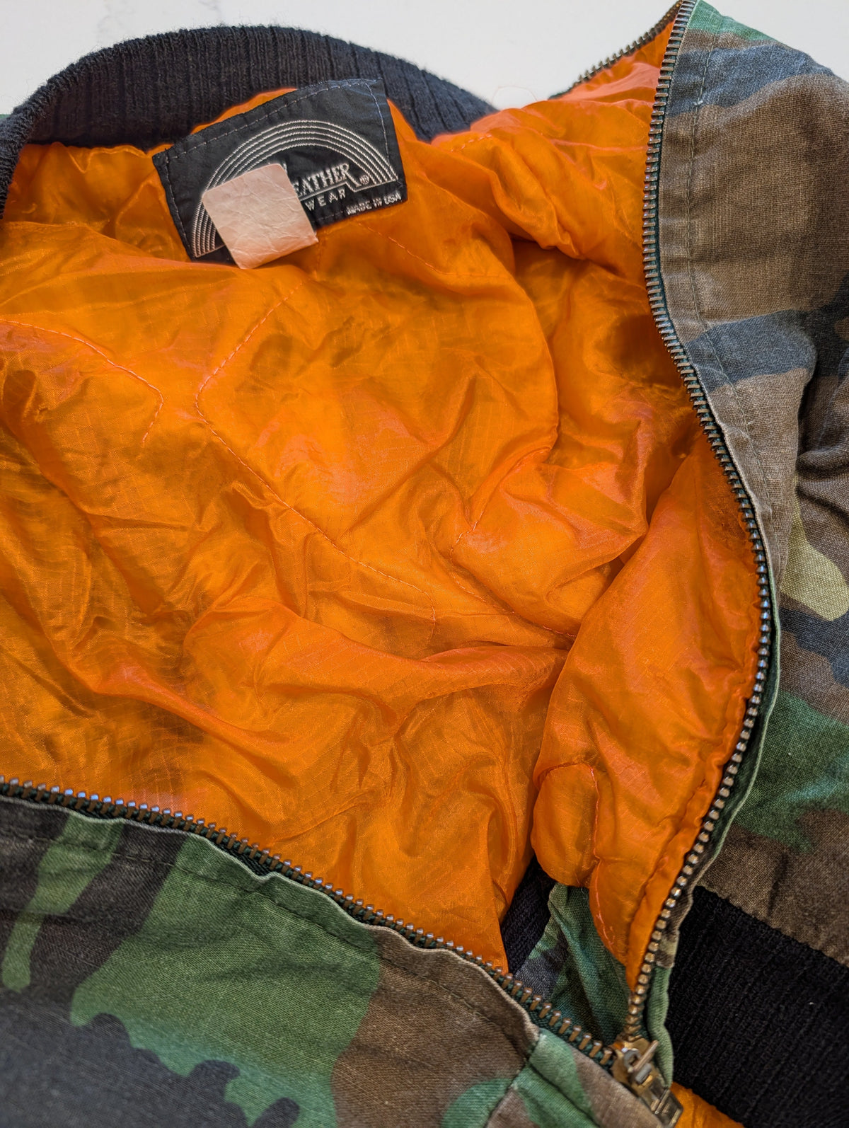 80s Youth Camo Puffy Bomber Jacket