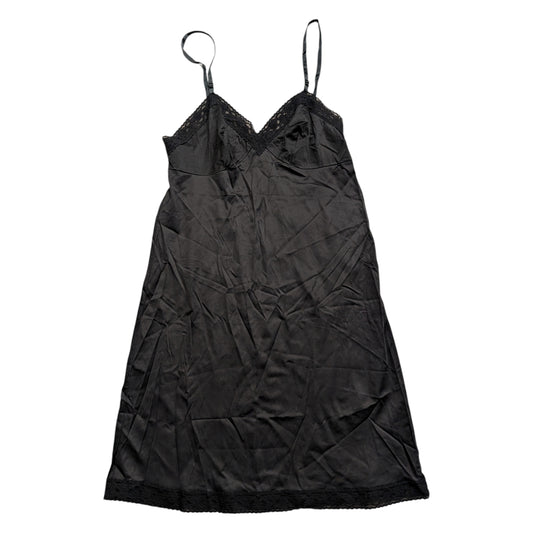 50s/60s Women's Vanity Fair Black Lace-trimmed Slip