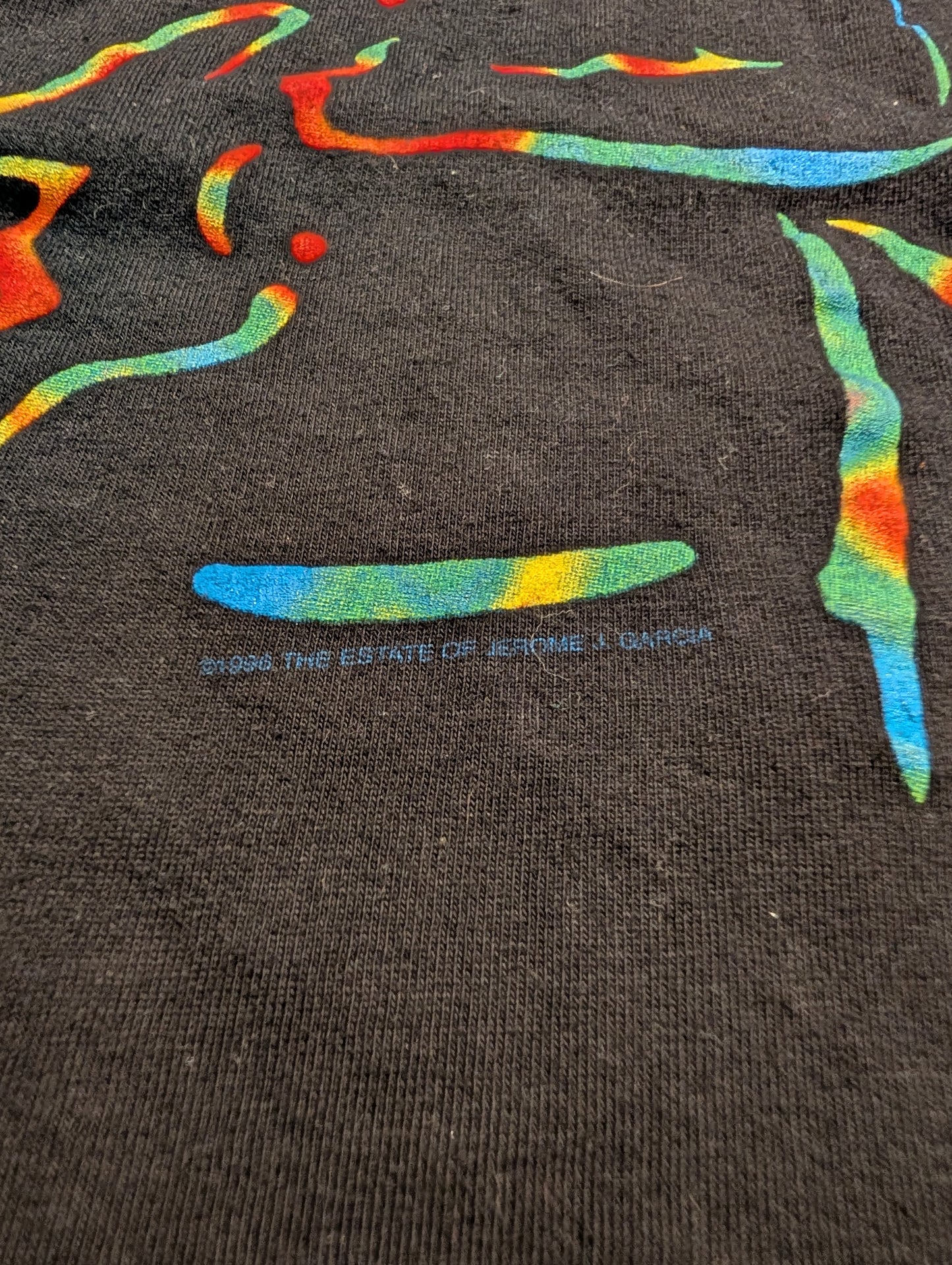 1996 Jerry Garcia Rainbow Scratch Board Graphic T shirt