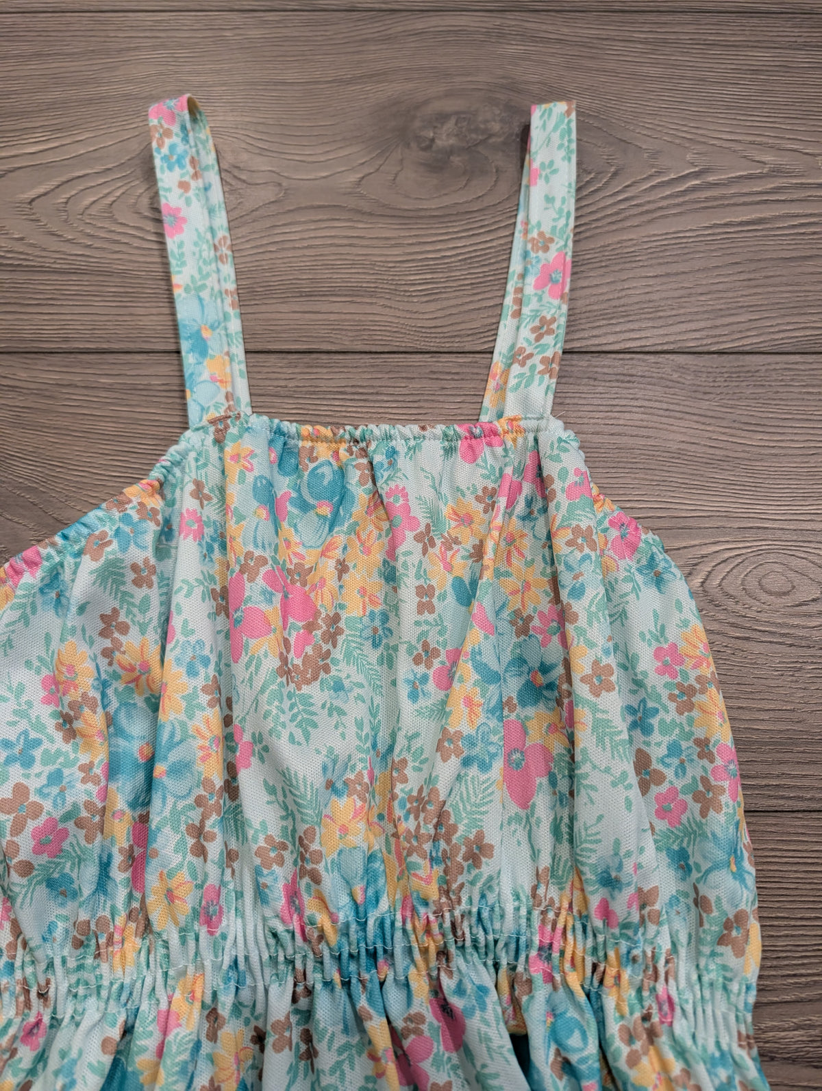 70s/80s AOP Flowery Empire Waist Dress