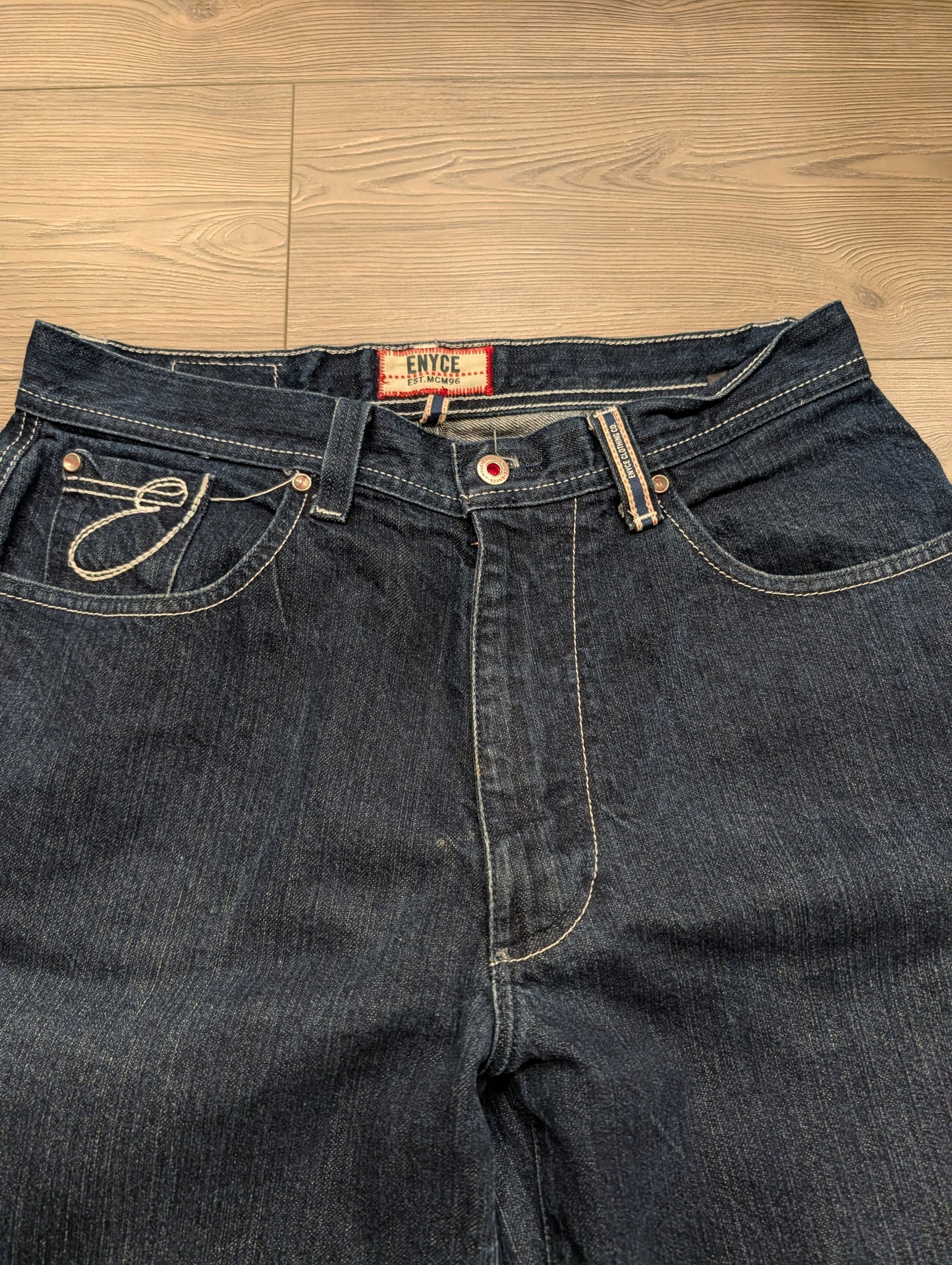 Y2k Enyce Relaxed Straight Leg Denim Embroidered Retro Jeans