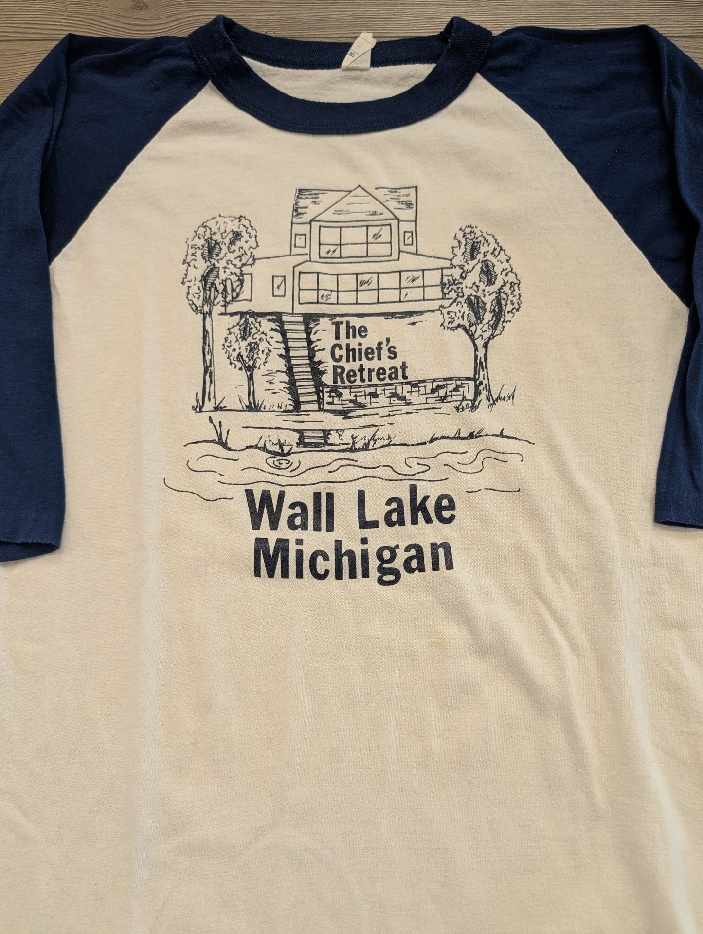80's Wall Lake Michigan Raglan t shirt